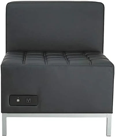 Black Powered Armless L Sectional Q580