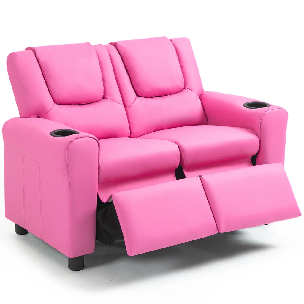 Pink PU Leather Kids Recliner Chair W4755