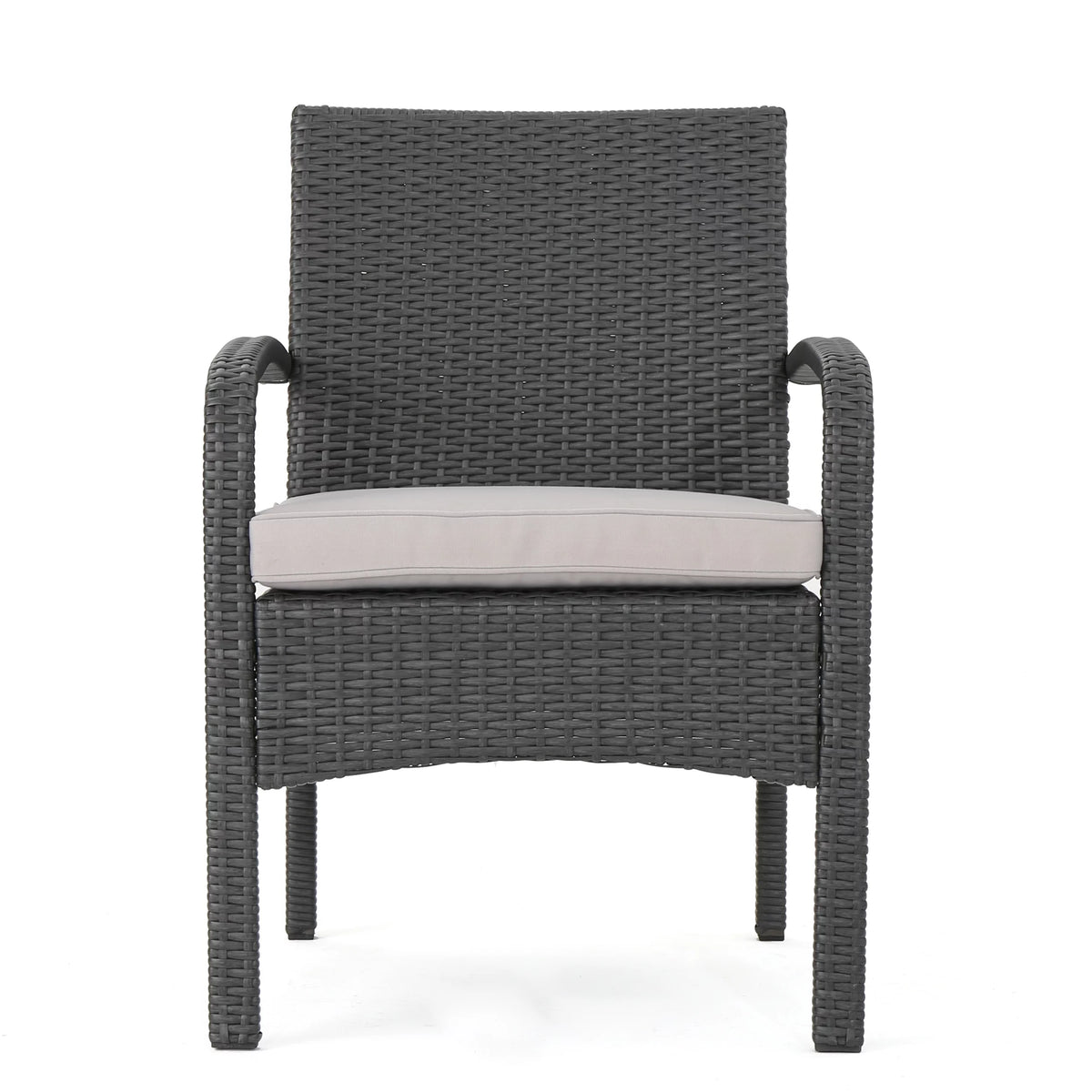 Outdoor Wicker Club Chairs with Cushion, Set of 2, Gray F165433