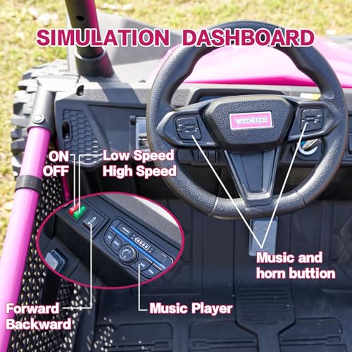 24V 2 Seat Electric Ride on Toy Car with 4 75W Motors N2629