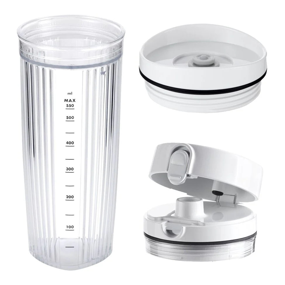 Personal Blender Jar with Drinking and Vacuum Lid in Silver X45785