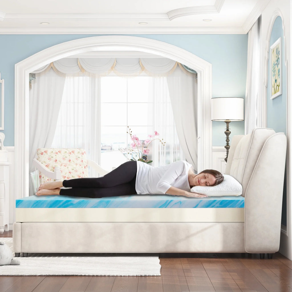 2 Inch Twin Size Cool Gel Memory Foam Mattress Topper Z532