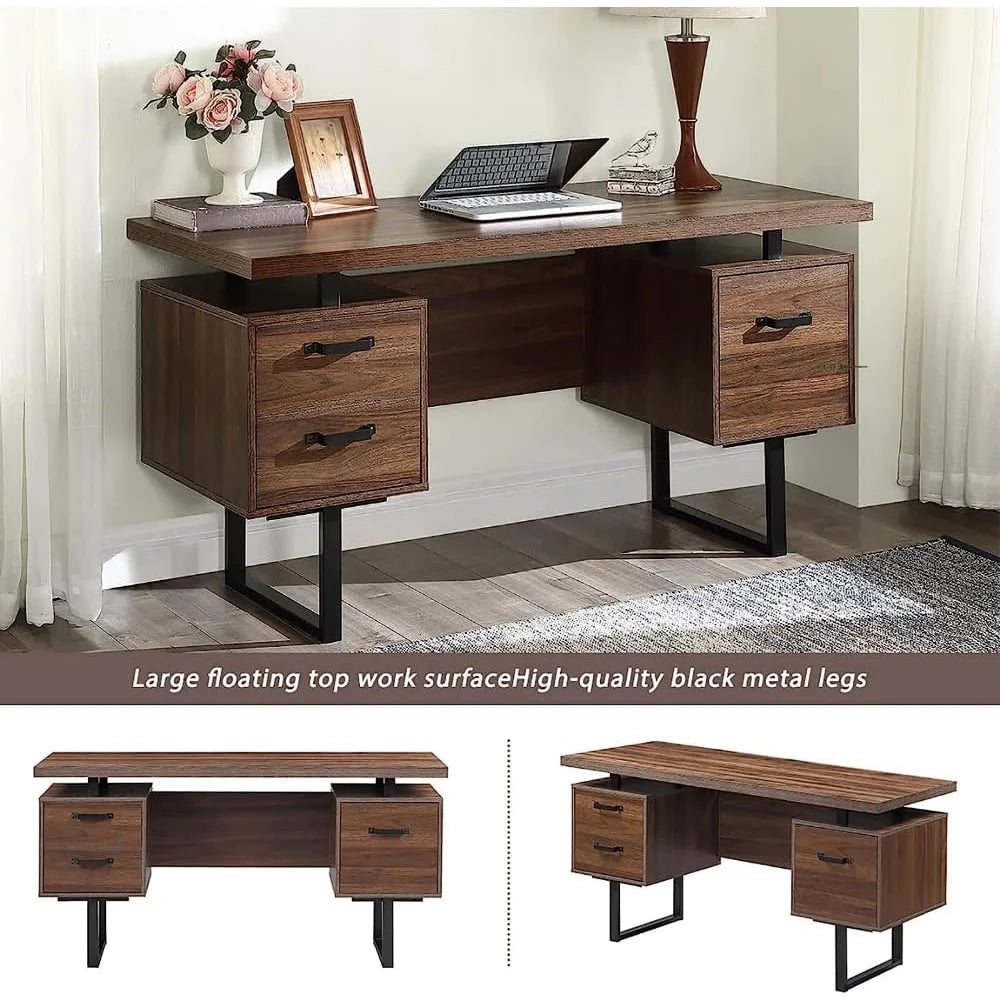 59 Inch Writing Desk with Drawers C20638