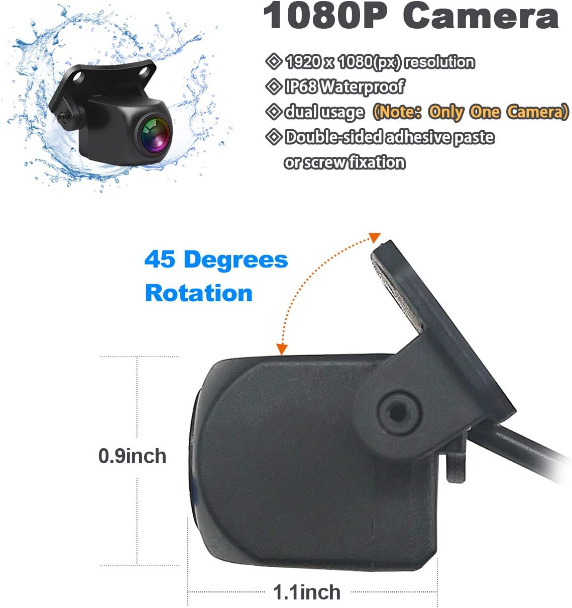 1080P Backup Camera and Monitor Kit 7 inch HD Widescreen with 49ft Wired Rear Camera K712