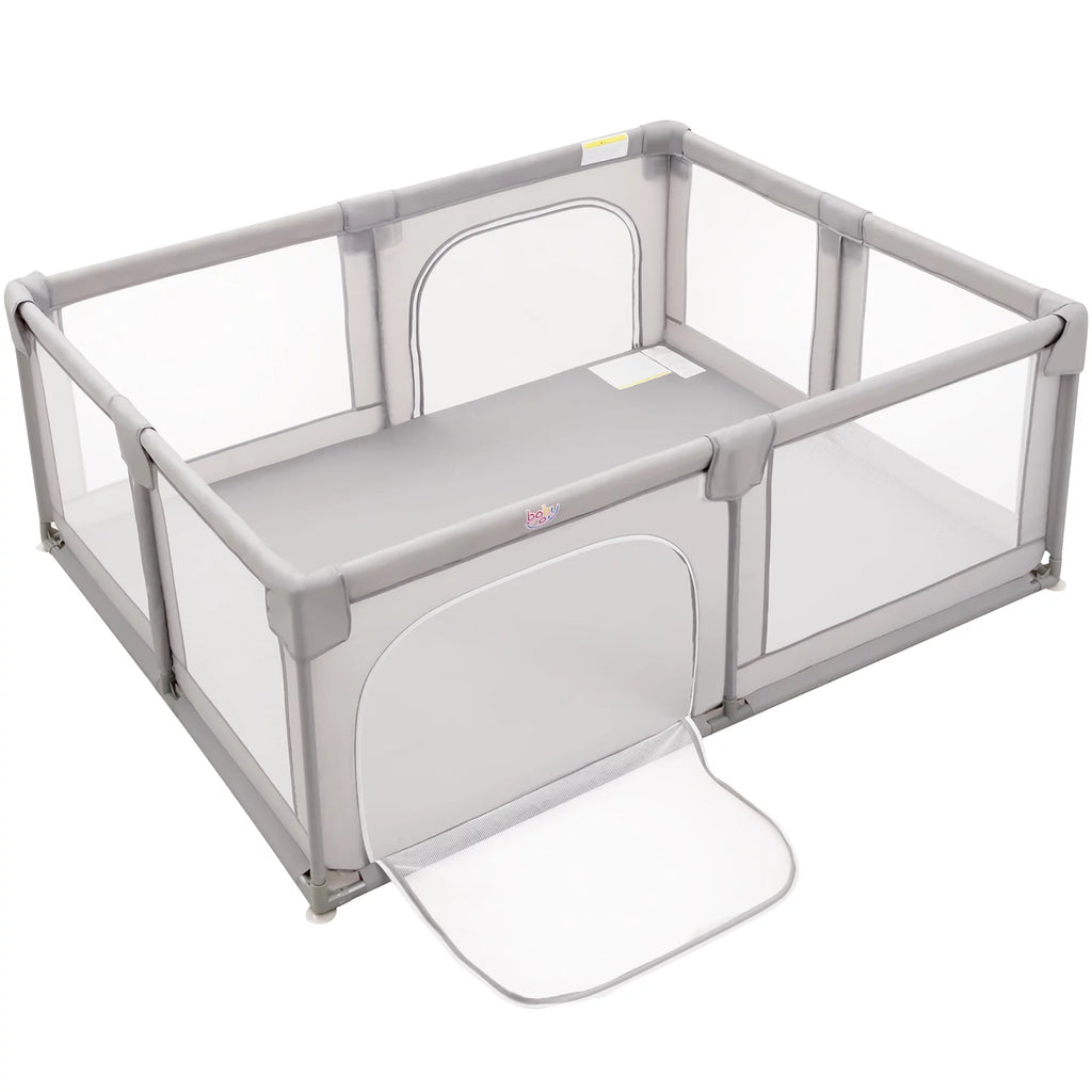 Extra Large Kids Playpen with Gate Gray Y22986