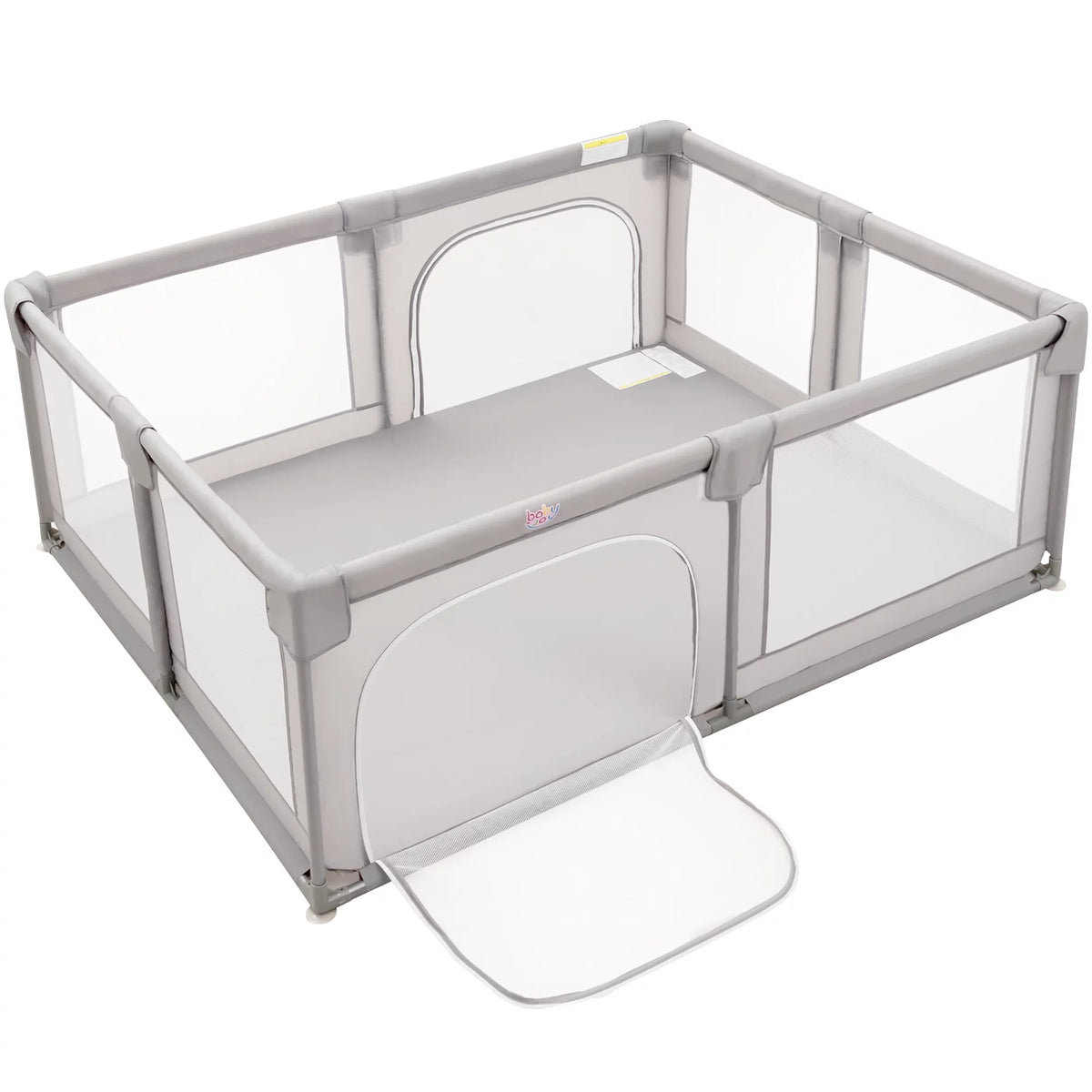 Extra Large Kids Playpen with Gate Gray Y22986