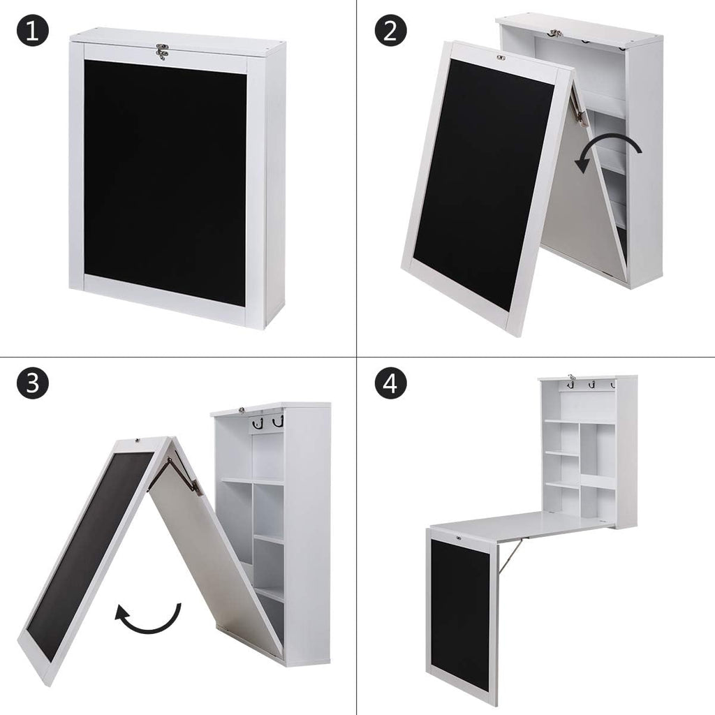 Wall Mounted Folding Desk with Storage Z314