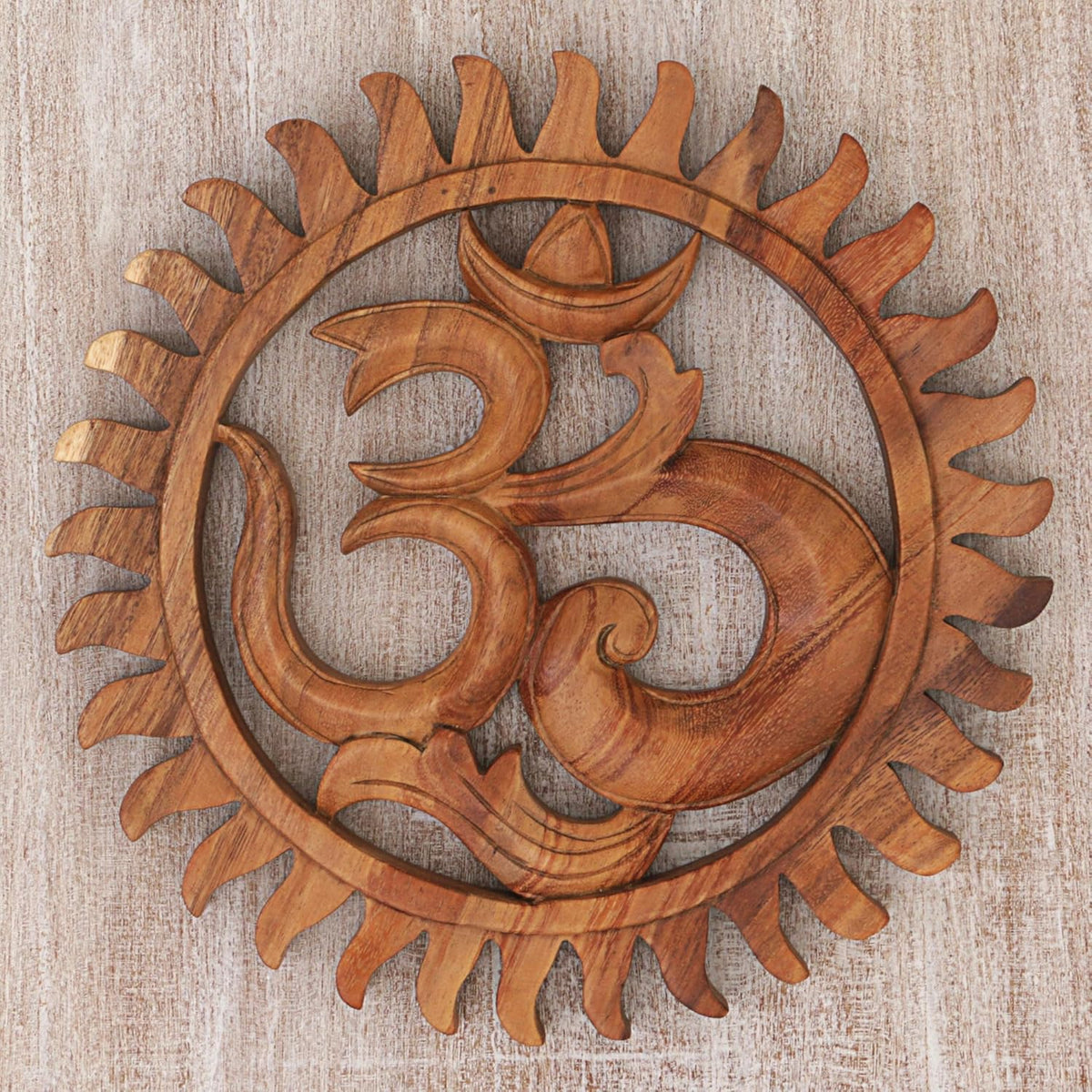 Brown Hand Crafted Suar Wood Relief Panel I63343