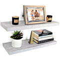 24" Floating Wall Shelves Set of 2 Grey T25375