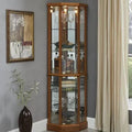 Oak Corner Lighted Curio Cabinet Q513