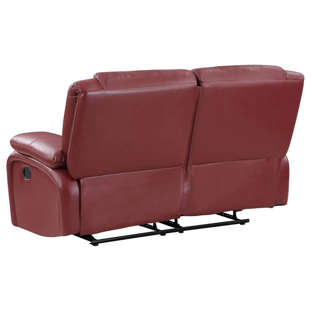 Red Faux Leather Motion Loveseat J53416