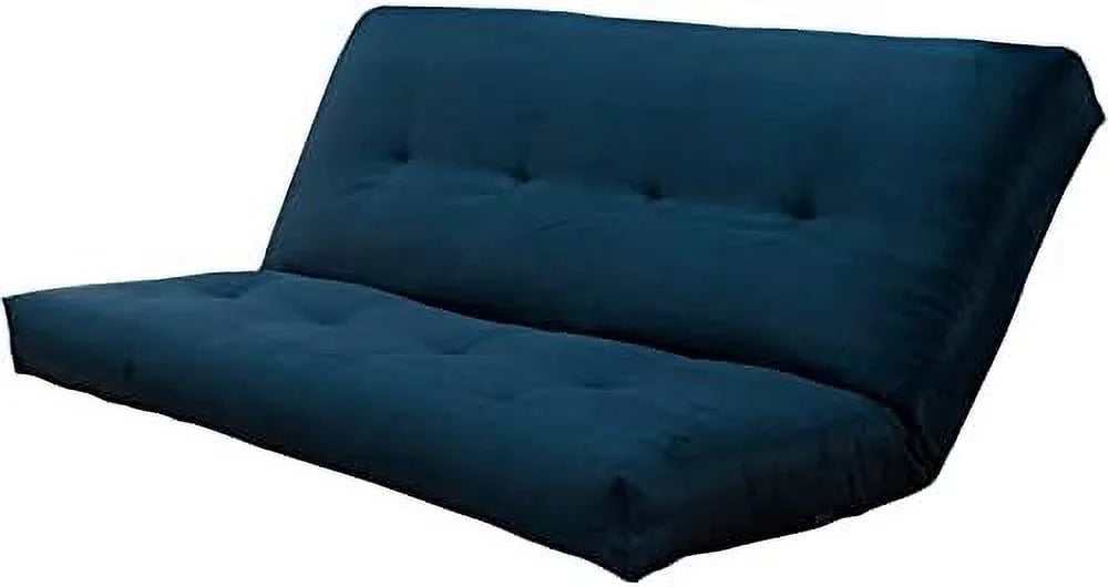 Full Size Navy Blue Suede Futon Mattress I605