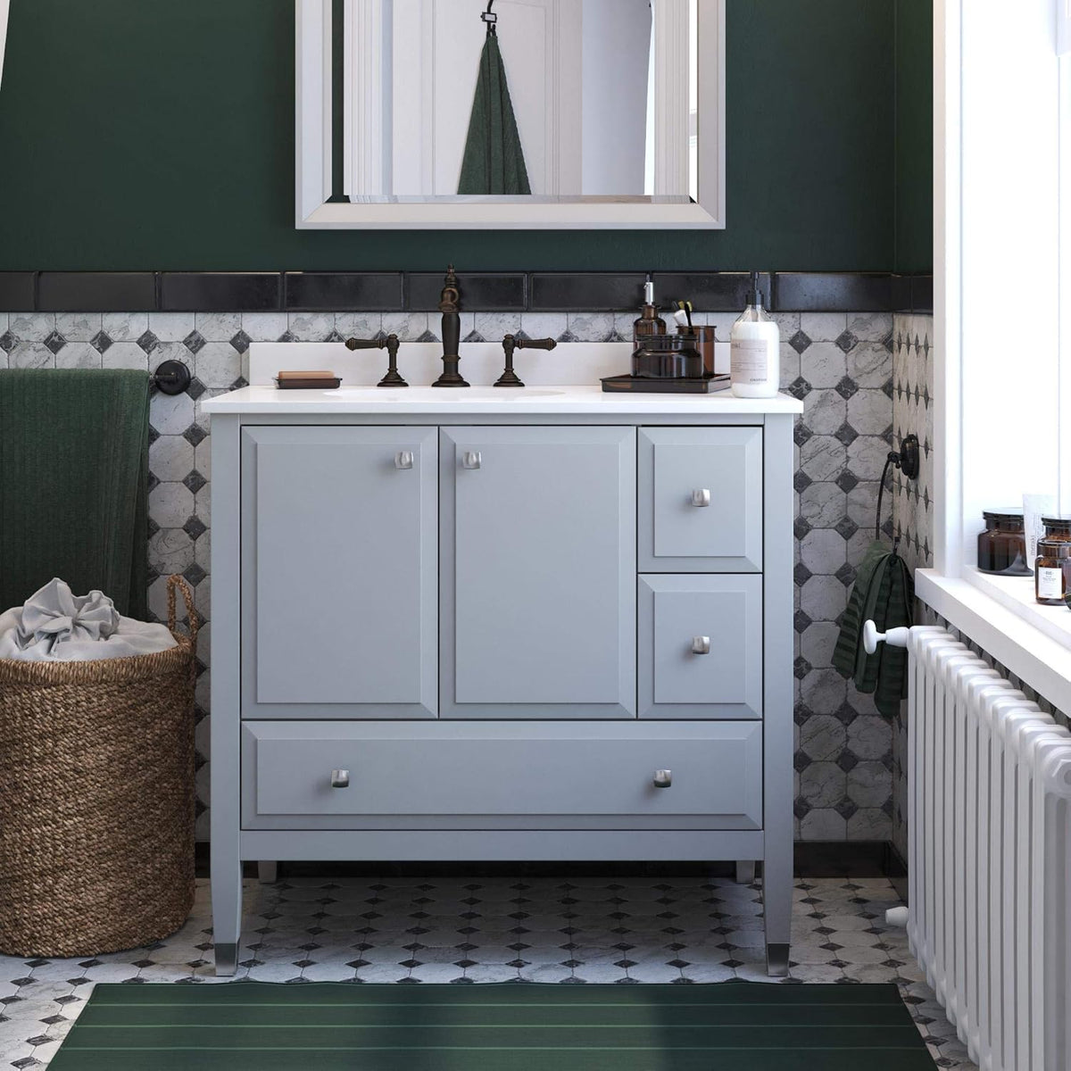 Gray 36 Inch Bathroom Vanity A9935
