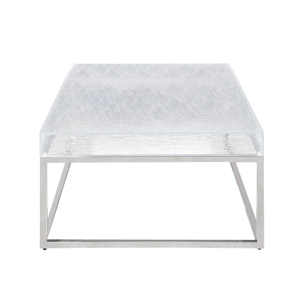 Contemporary Square Cocktail Table with Acrylic Top & Steel Frame K802