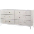White Wood Dresser with Six Drawers F168