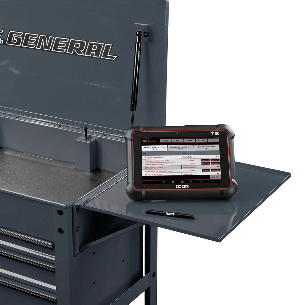 Folding Side Tray for 4-Drawer Tech Cart, Slate Gray L71392