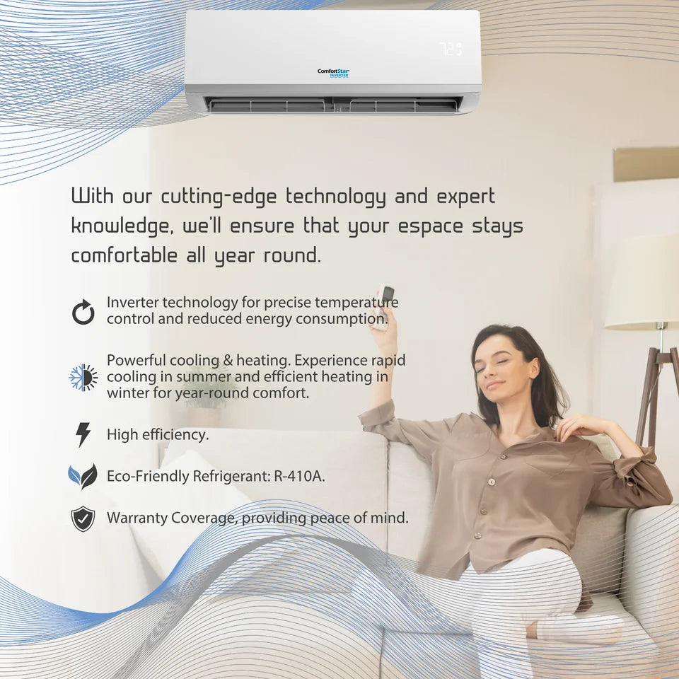 18,000 BTU 17 SEER2 Ductless Mini-Split Air Conditioner Heat Pump 220V L9252