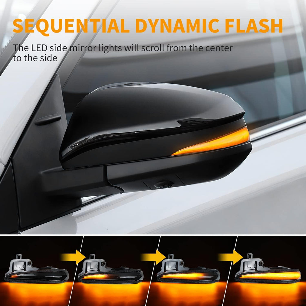 Amber LED Side Mirror Turn Signal Light Indicator Strip Smoked Lens V516