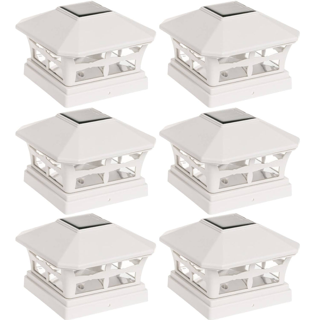 6 Pack Solar Powered Post Cap Light S604832