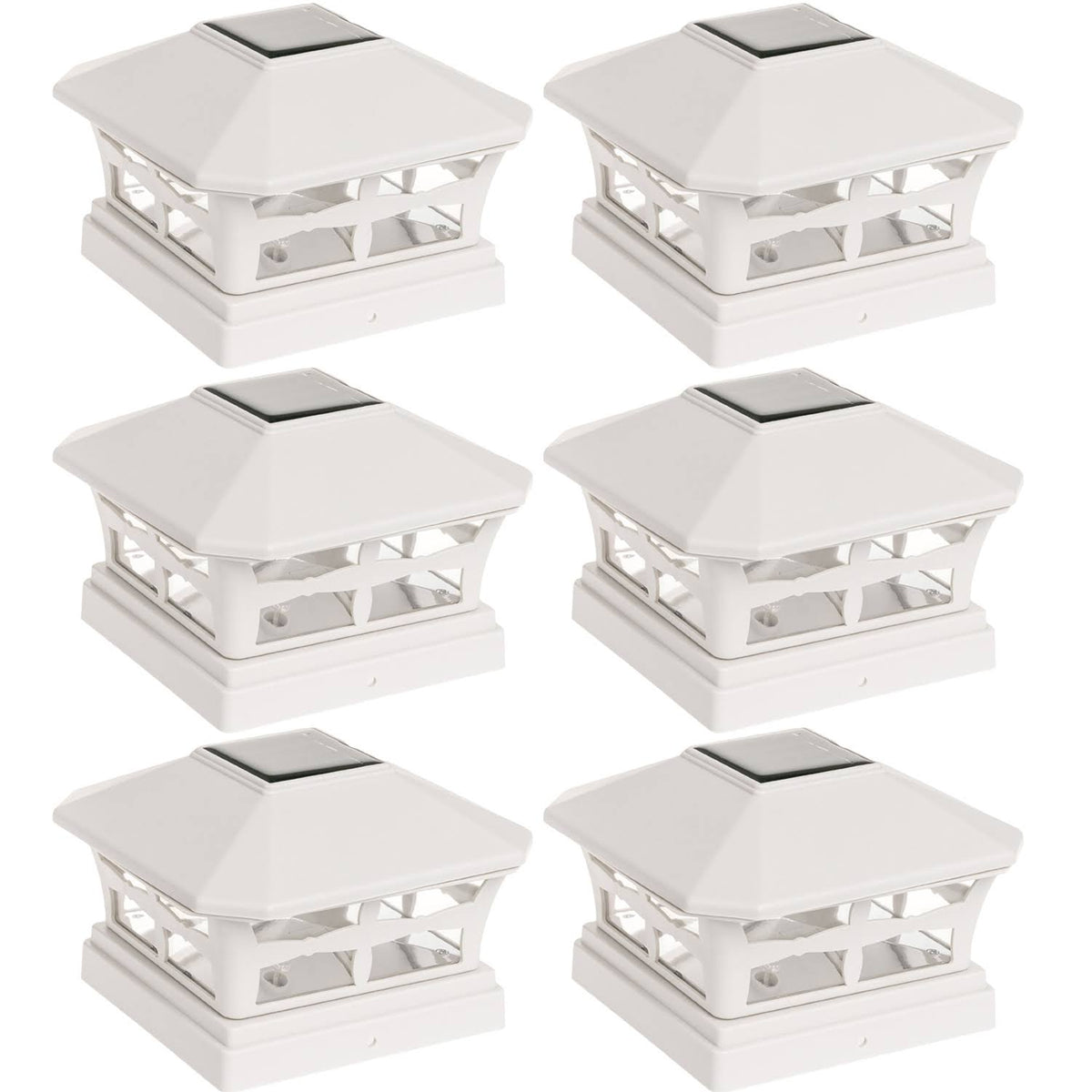 6 Pack Solar Powered Post Cap Light S604832