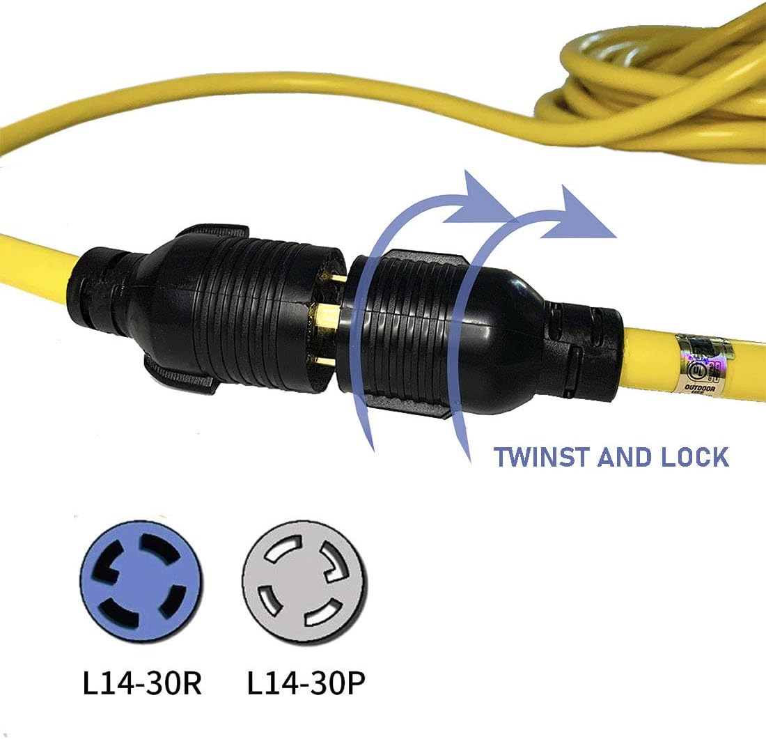 40Ft 30 Amp 125/250V 4 Prong Generator Extension Power Cord O4500