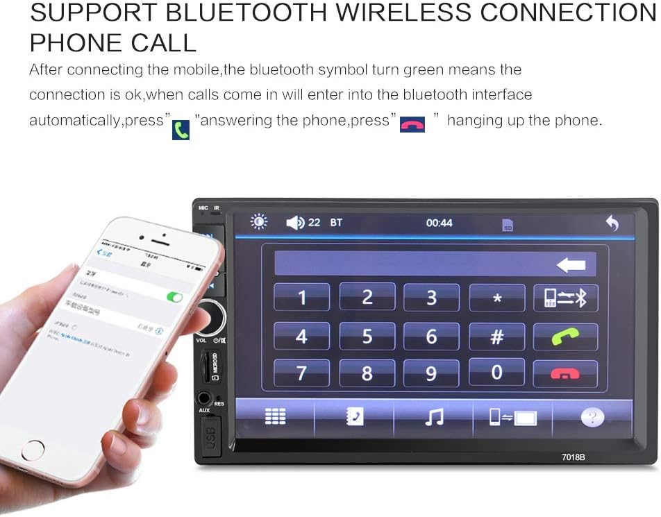Double Din Car Stereo with Bluetooth & Rear-View Camera L675
