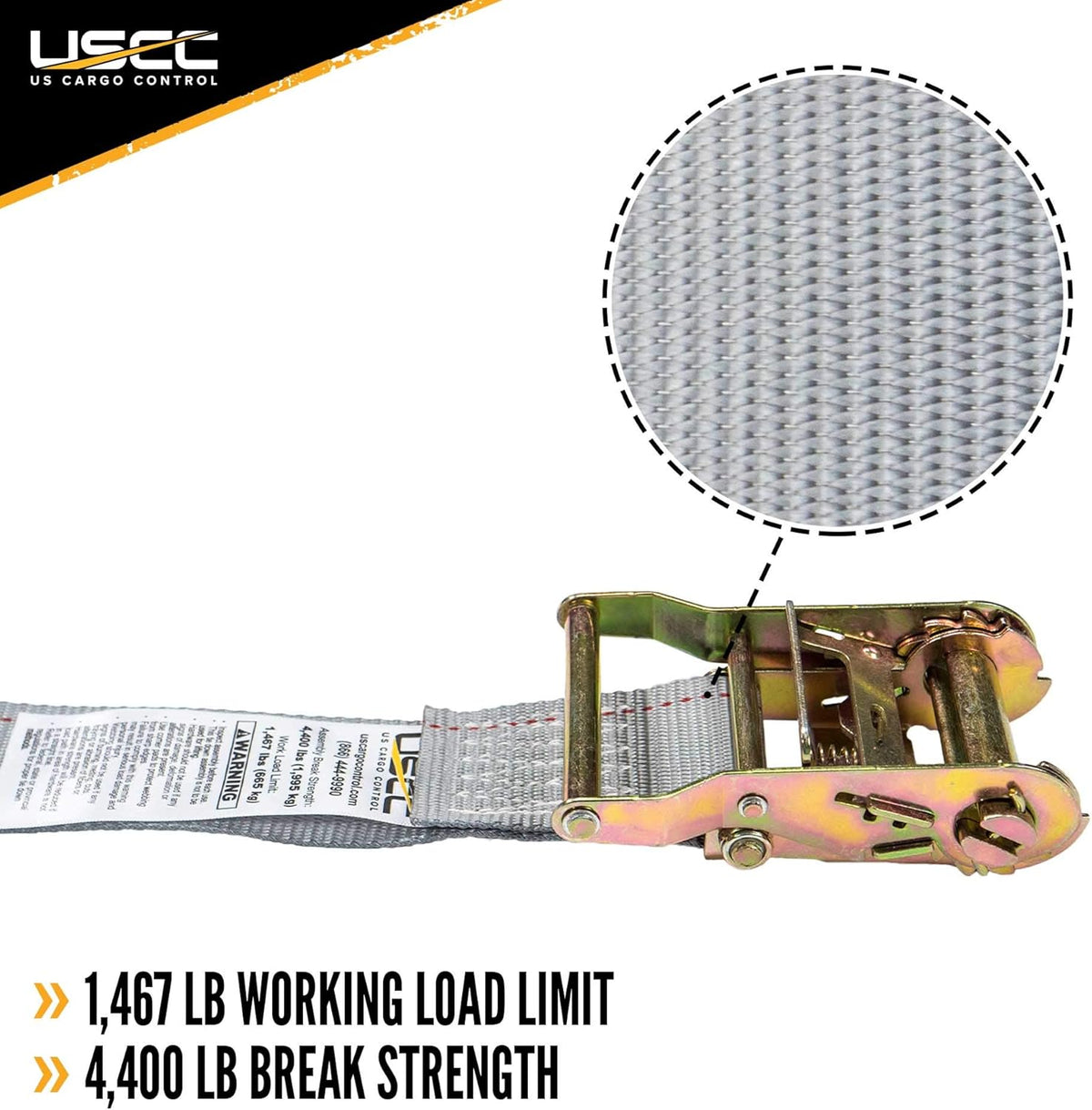 2 Inch x 10 Foot Gray Ratchet Straps 4 Pack C90501