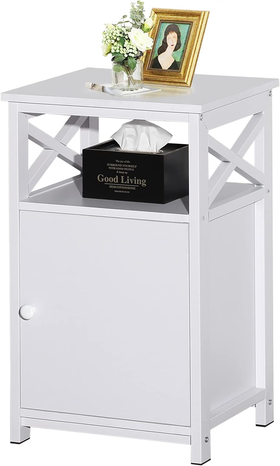 Brown Storage Cabinet and Drawer Nightstand H97901
