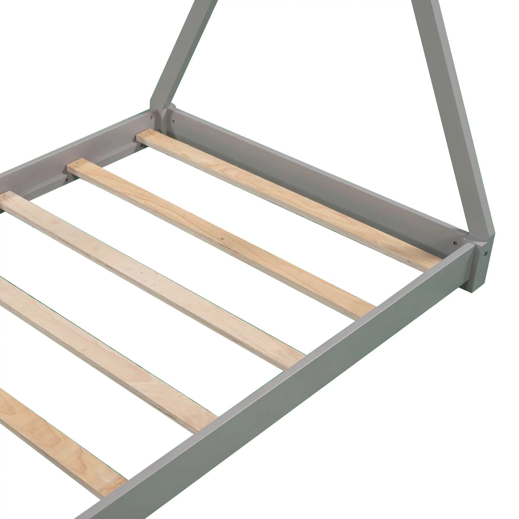 Gray Wood Twin Size Platform Bed W17975