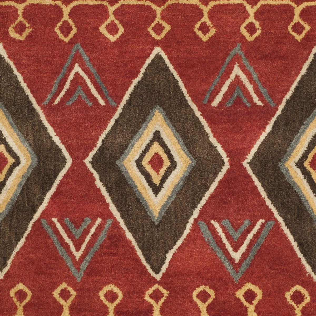 Red Multi Southwestern Wool Area Rug 5' x 8' B97469