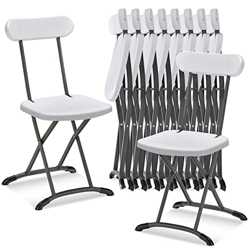 Black 400lbs Plastic Folding Chair Set with Steel Frame K42702