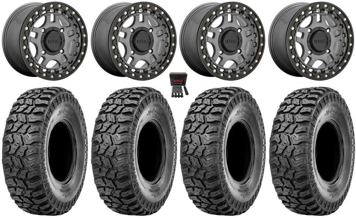 14" Gun Metal Wheels and 30" Tires F3654