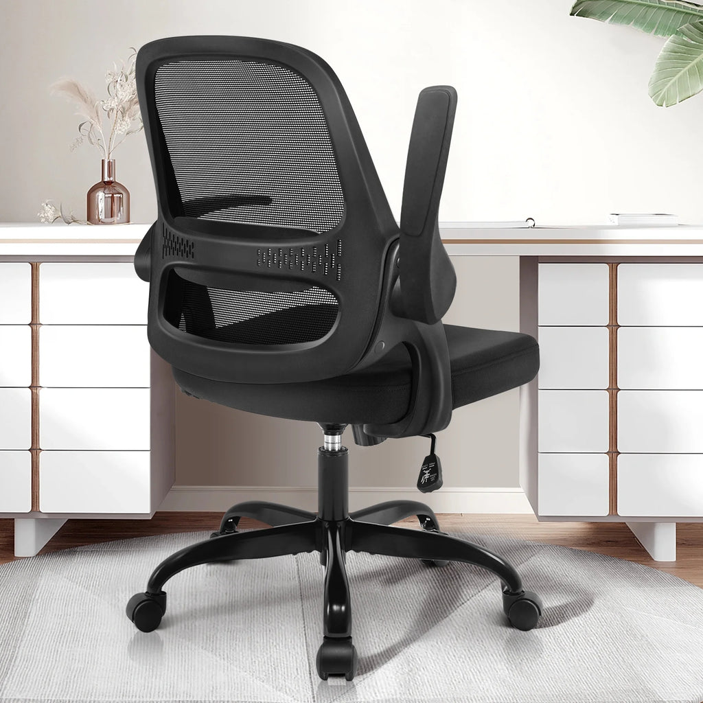 Black Office Chair with Flip-up Armrests S8700