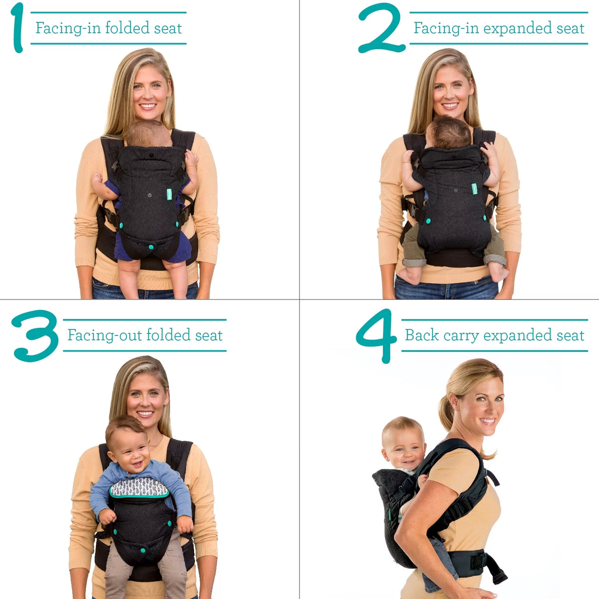 Convertible Baby Carrier 4-Position 8-32lbs Sandy Tan W613529