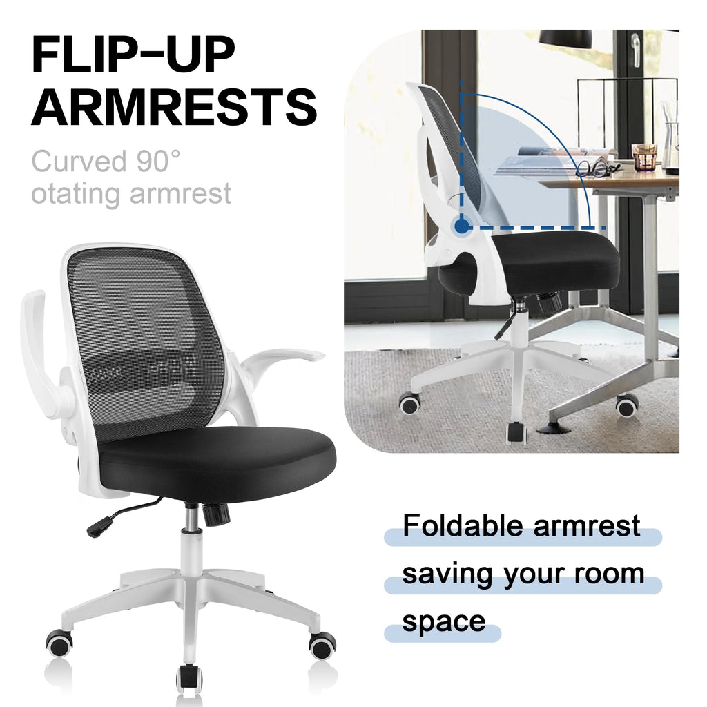 Black Office Chair with Flip-up Armrests S8700