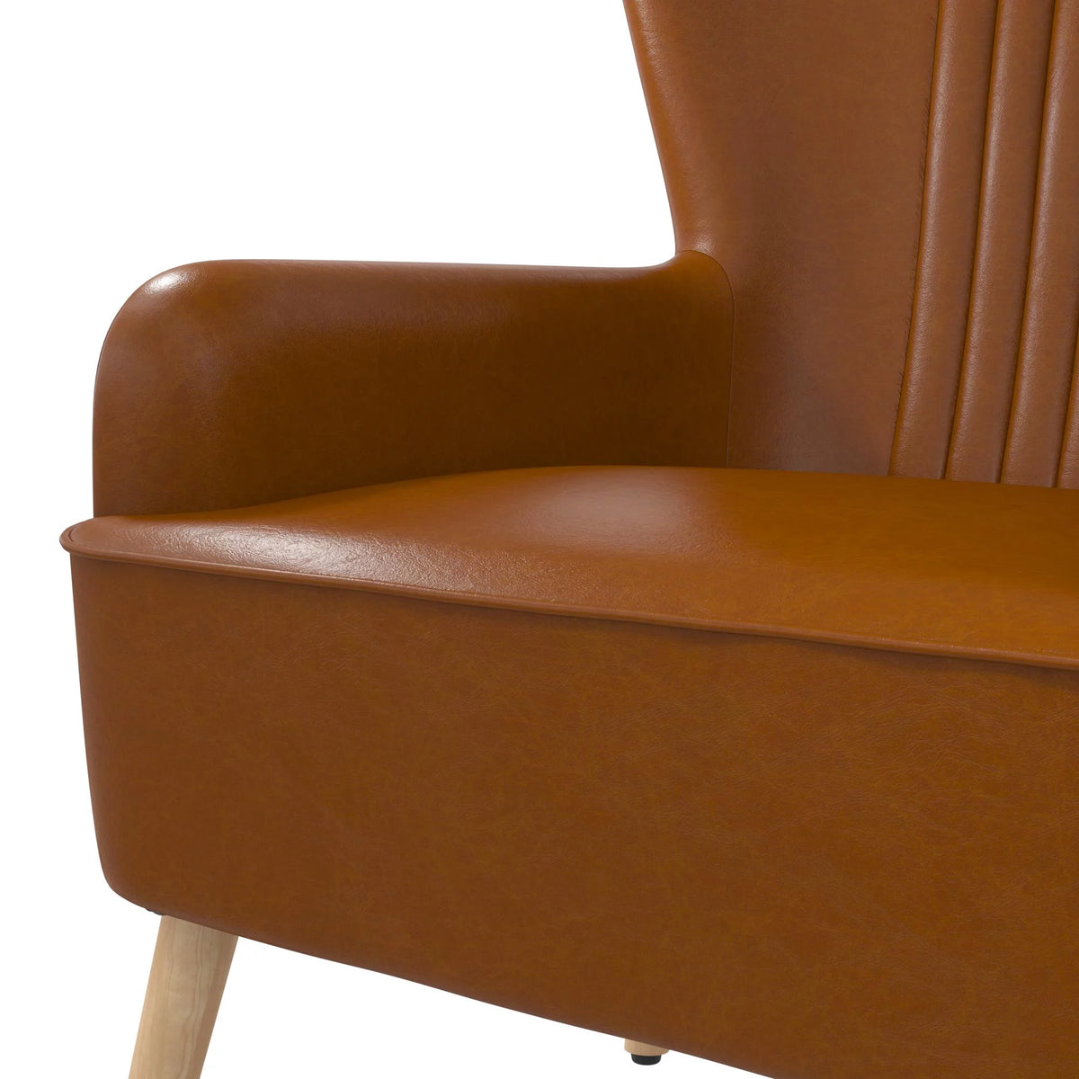 White Faux Leather Accent Chair O6378
