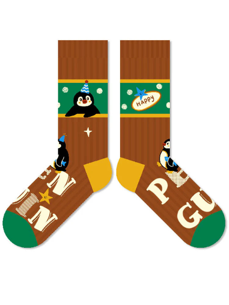 Cute Cartoon Penguin Polka Dot Socks Z434