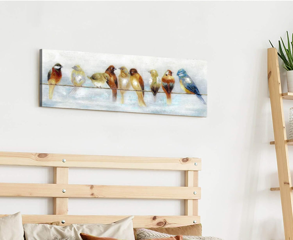 Abstract Birds Canvas Wall Art Sparrow Painting U489606