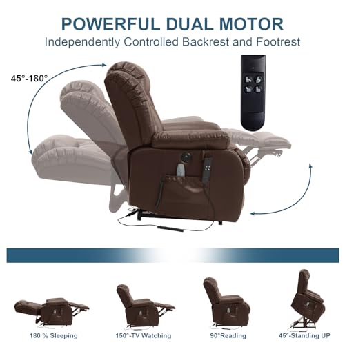 Large Power Lift Recliner Chair with Heat and Massage X211