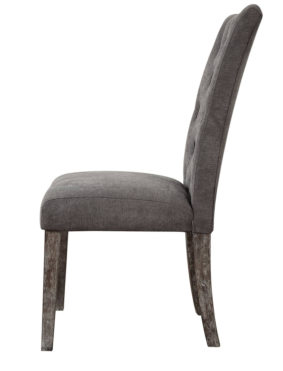 Gray Velvet Side Chair Set of 2 B3713