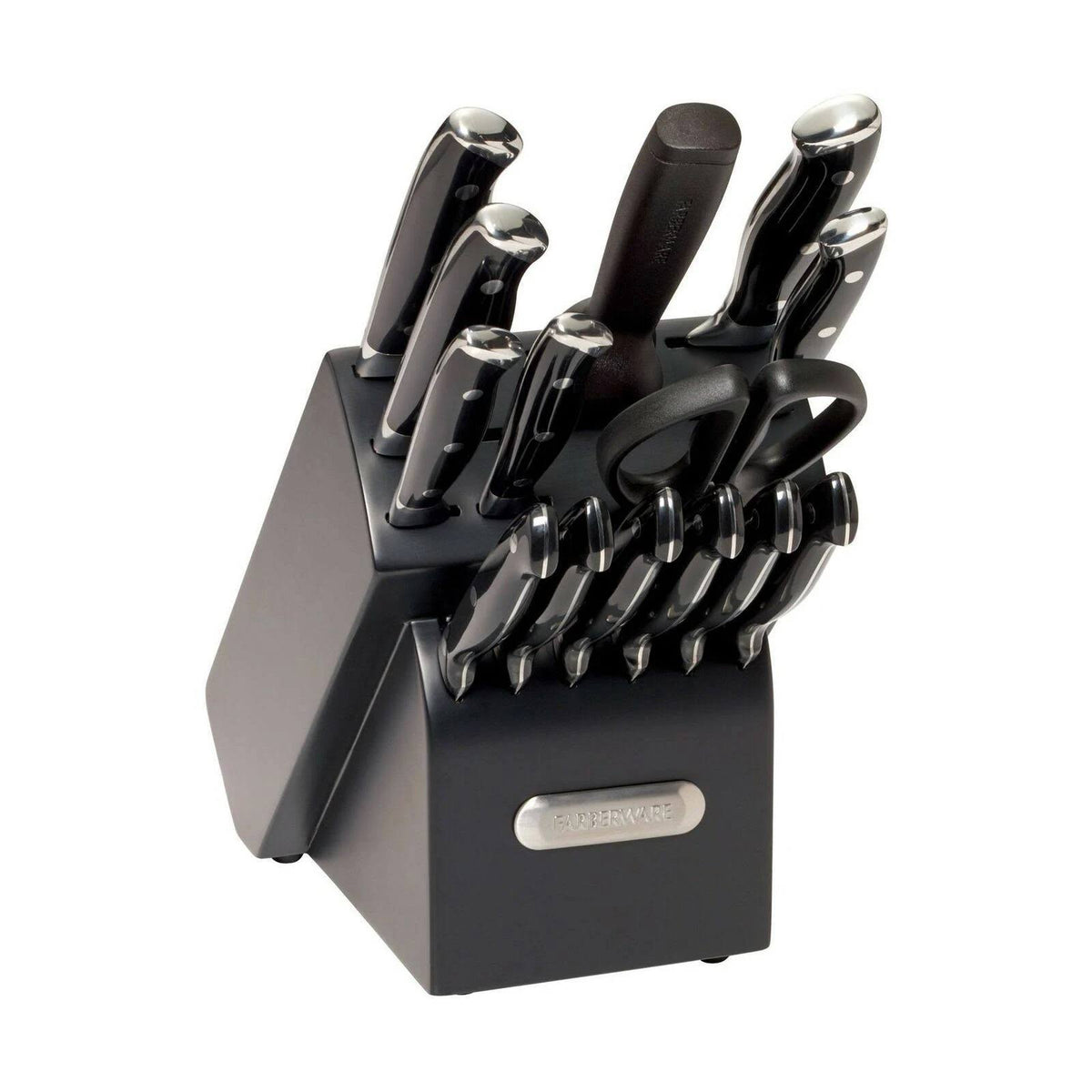 15-Piece Forged Triple Riveted Knife Set Black V956
