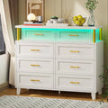 White 8 Drawer Dresser with LED Light U179428