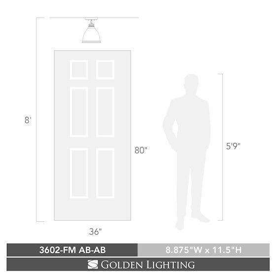 Flush Mount Light with Matte Black Shade D64849