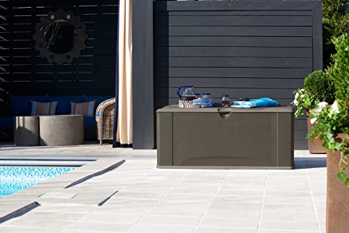Brown 73 Gal Weather Resistant Resin Deck Box Y57189