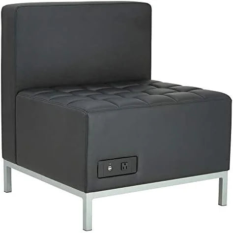 Black Powered Armless L Sectional Q580
