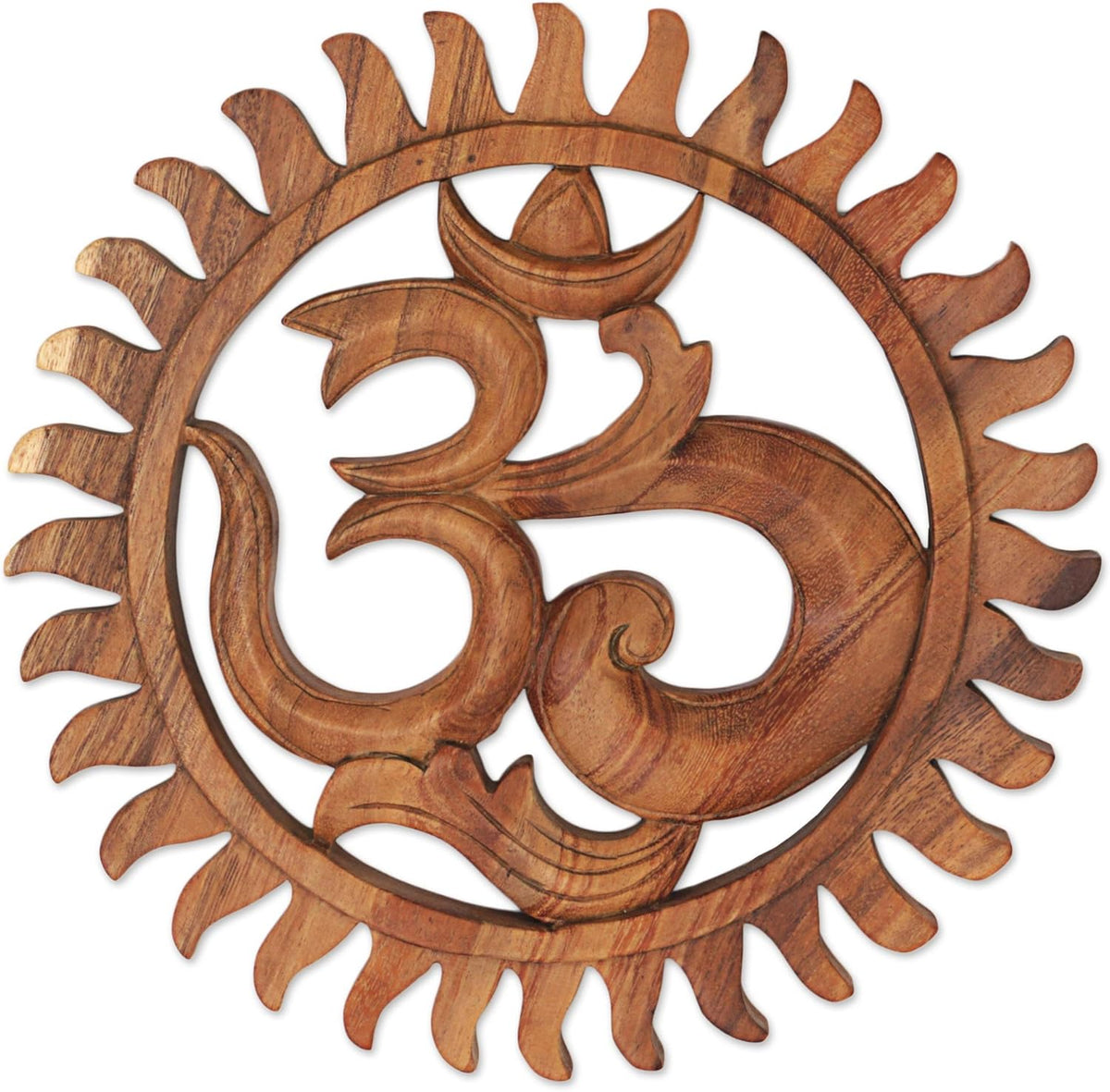 Brown Hand Crafted Suar Wood Relief Panel I63343