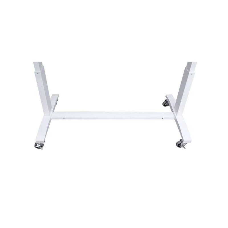 White Adjustable Height Work Table with 2 Drawers K1209