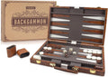 15 Inches Classic Backgammon Set with Leather Case O256671