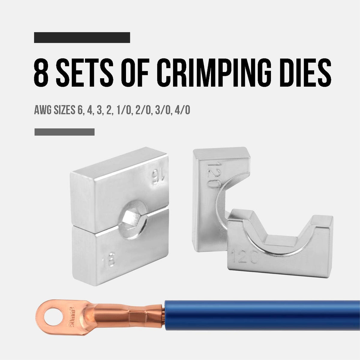 6 AWG to 4/0 AWG Hydraulic Cable Lug Crimping Tool U3527