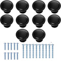 1.2 Inch Black Round Cabinet Knobs, 6 Pack P2646